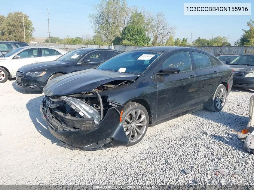 2016 Chrysler 200 S VIN: 1C3CCCBB4GN155916 Lot: 40330090