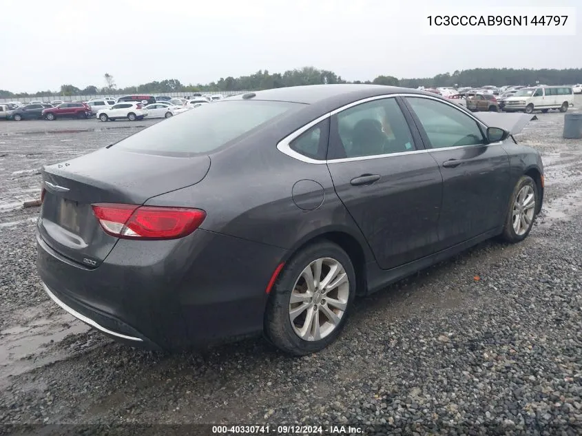 2016 Chrysler 200 Limited VIN: 1C3CCCAB9GN144797 Lot: 40330741