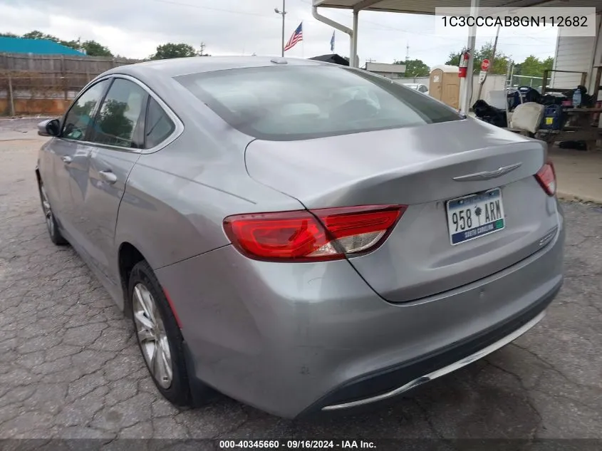 2016 Chrysler 200 Limited VIN: 1C3CCCAB8GN112682 Lot: 40345660