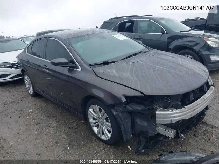 2016 Chrysler 200 Limited VIN: 1C3CCCAB0GN141707 Lot: 40348558