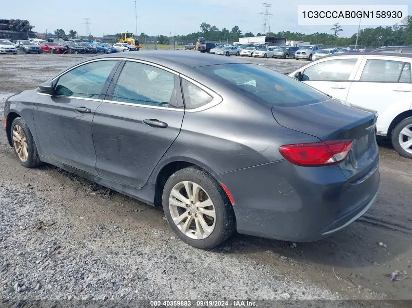 2016 Chrysler 200 Limited VIN: 1C3CCCAB0GN158930 Lot: 40359883