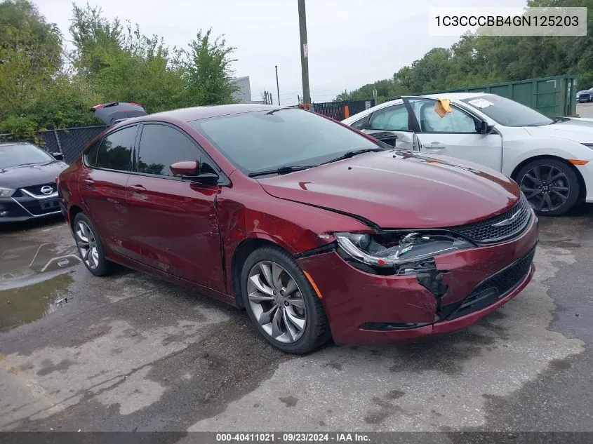 2016 Chrysler 200 S VIN: 1C3CCCBB4GN125203 Lot: 40411021