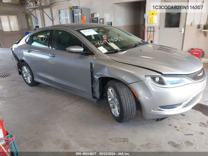 2016 Chrysler 200 Limited VIN: 1C3CCCAB2GN116307 Lot: 40414637