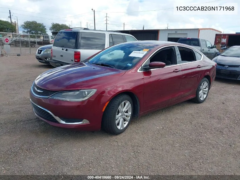 1C3CCCAB2GN171968 2016 Chrysler 200 Limited