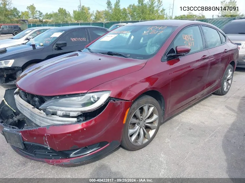 2016 Chrysler 200 S VIN: 1C3CCCBB8GN147091 Lot: 40422817