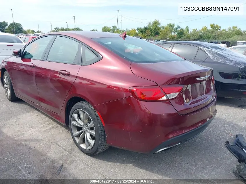 2016 Chrysler 200 S VIN: 1C3CCCBB8GN147091 Lot: 40422817