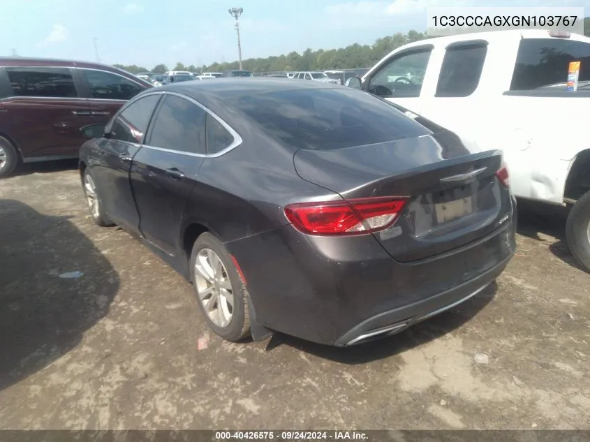 1C3CCCAGXGN103767 2016 Chrysler 200 Limited