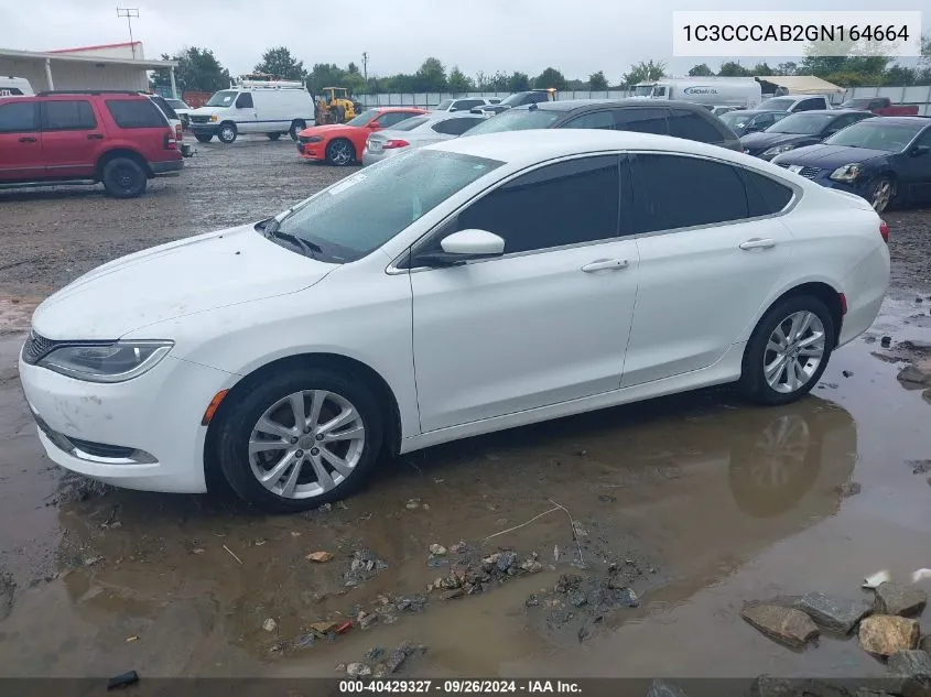 2016 Chrysler 200 Limited VIN: 1C3CCCAB2GN164664 Lot: 40429327