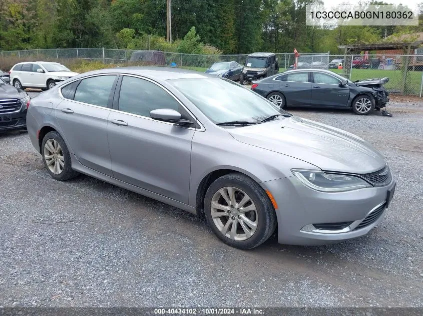 2016 Chrysler 200 Limited Platinum VIN: 1C3CCCAB0GN180362 Lot: 40434102