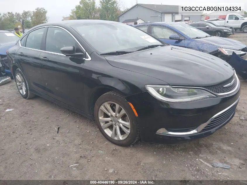 1C3CCCAB0GN104334 2016 Chrysler 200 Limited