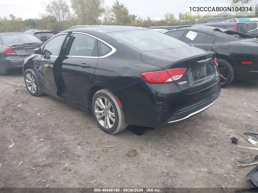 1C3CCCAB0GN104334 2016 Chrysler 200 Limited