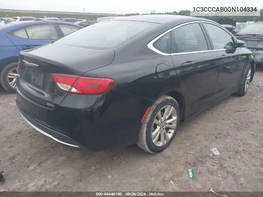 1C3CCCAB0GN104334 2016 Chrysler 200 Limited