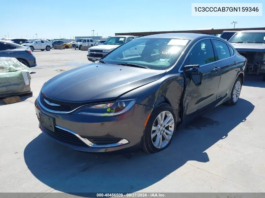 2016 Chrysler 200 Limited VIN: 1C3CCCAB7GN159346 Lot: 40456509