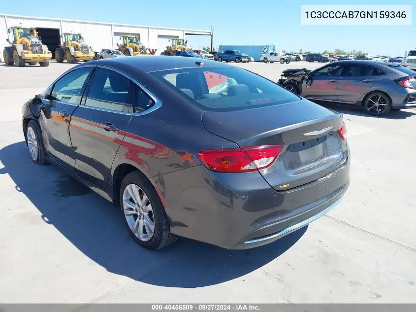 2016 Chrysler 200 Limited VIN: 1C3CCCAB7GN159346 Lot: 40456509