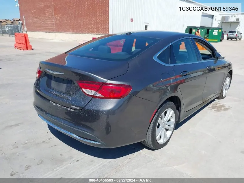 2016 Chrysler 200 Limited VIN: 1C3CCCAB7GN159346 Lot: 40456509