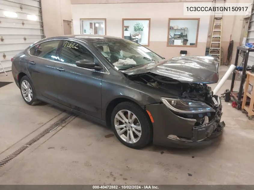 2016 Chrysler 200 Limited VIN: 1C3CCCAB1GN150917 Lot: 40472882