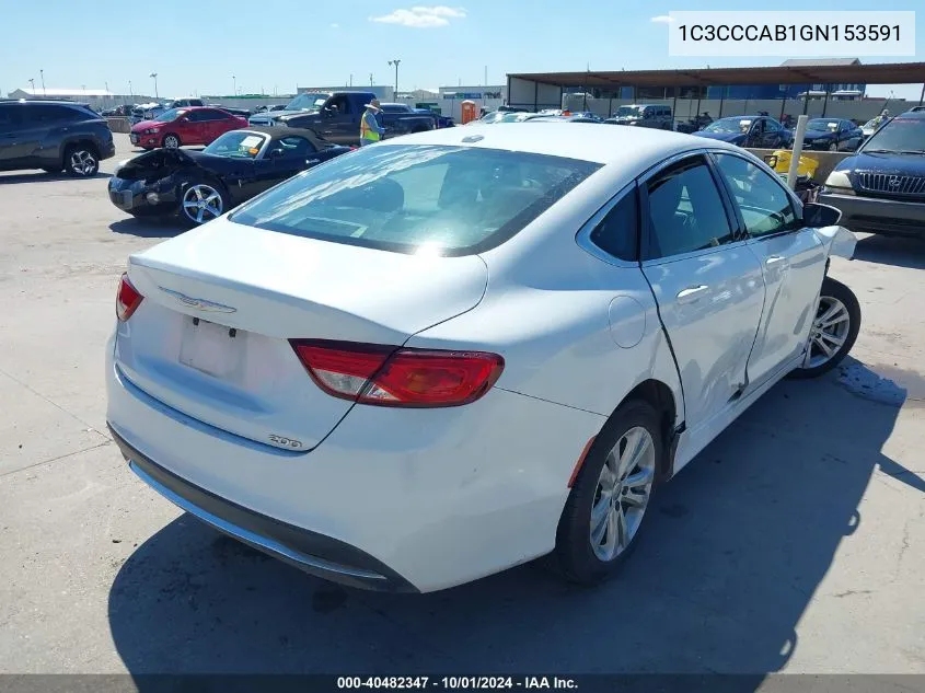 2016 Chrysler 200 Limited VIN: 1C3CCCAB1GN153591 Lot: 40482347