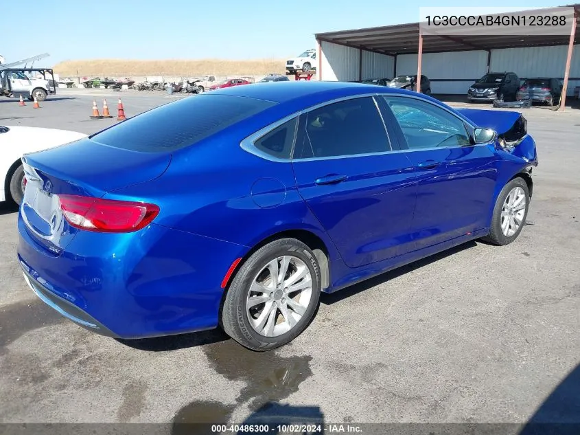 2016 Chrysler 200 Limited VIN: 1C3CCCAB4GN123288 Lot: 40486300