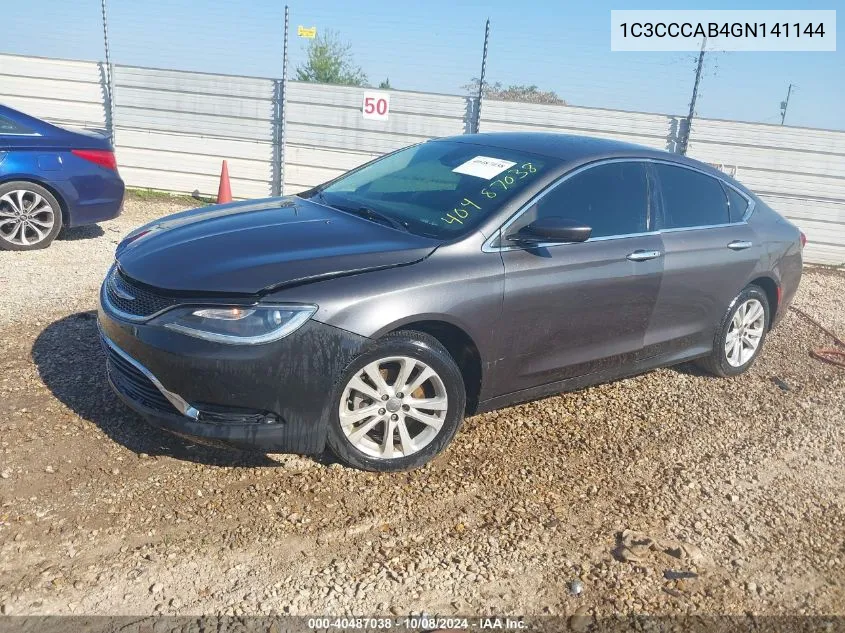 2016 Chrysler 200 Limited VIN: 1C3CCCAB4GN141144 Lot: 40487038