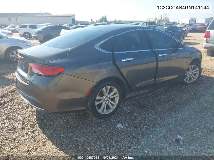 2016 Chrysler 200 Limited VIN: 1C3CCCAB4GN141144 Lot: 40487038