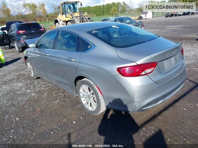 2016 Chrysler 200 Limited VIN: 1C3CCCAB6GN108582 Lot: 40491186