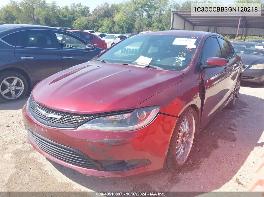 2016 Chrysler 200 S VIN: 1C3CCCBB3GN120218 Lot: 40510897