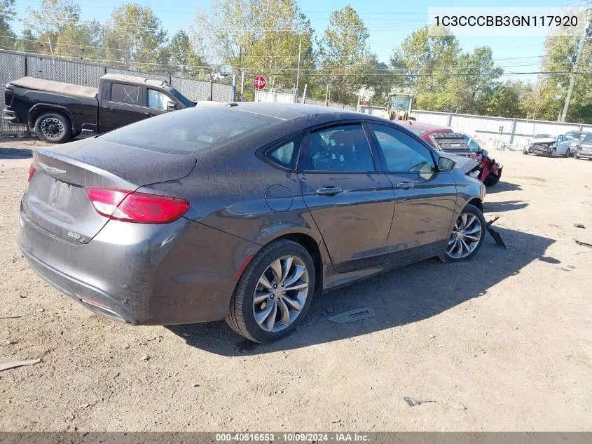 2016 Chrysler 200 S VIN: 1C3CCCBB3GN117920 Lot: 40516553