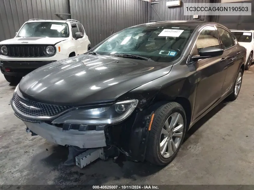 2016 Chrysler 200 Limited VIN: 1C3CCCAG4GN190503 Lot: 40525007