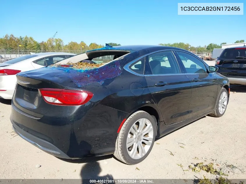 1C3CCCAB2GN172456 2016 Chrysler 200 Limited