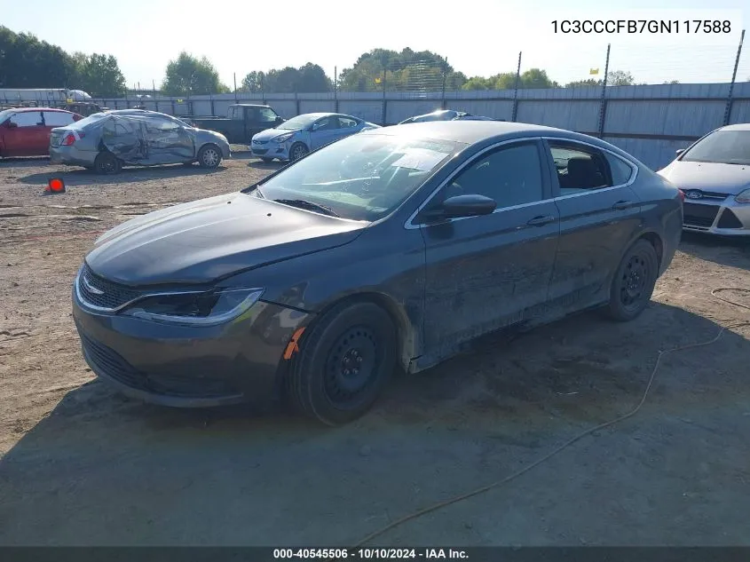 2016 Chrysler 200 Lx VIN: 1C3CCCFB7GN117588 Lot: 40545506