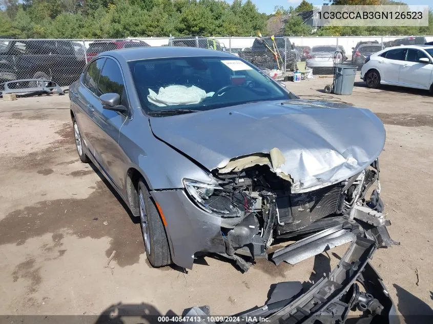 2016 Chrysler 200 Limited VIN: 1C3CCCAB3GN126523 Lot: 40547413