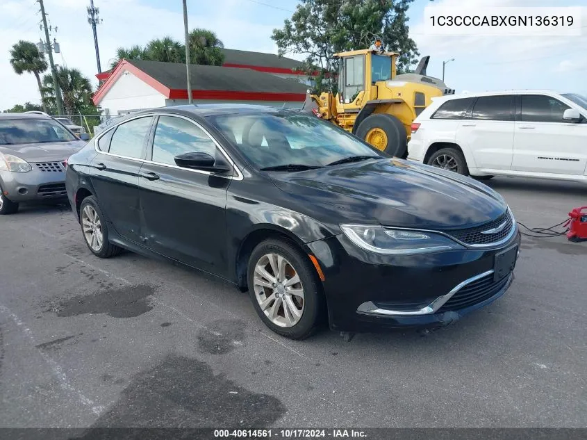 2016 Chrysler 200 Limited VIN: 1C3CCCABXGN136319 Lot: 40614561