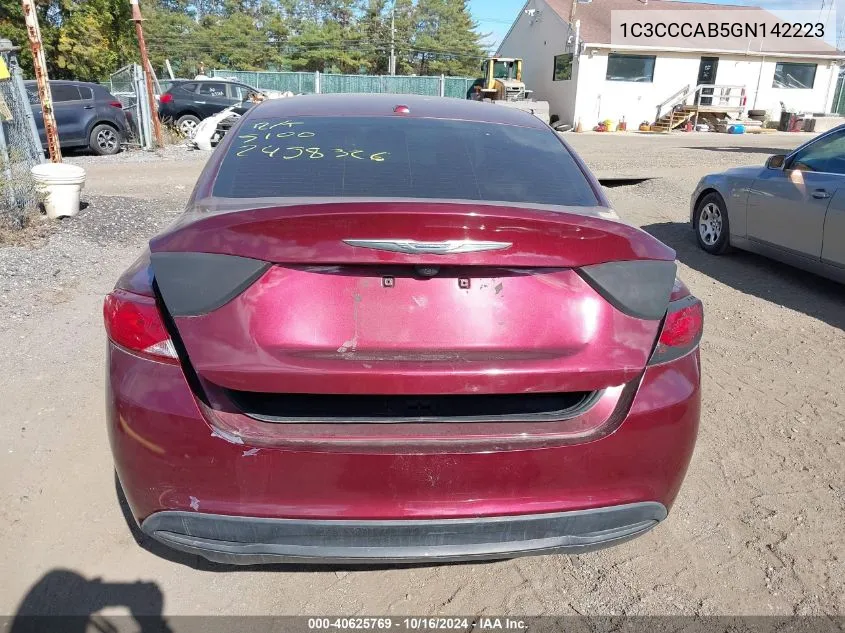 1C3CCCAB5GN142223 2016 Chrysler 200 Limited