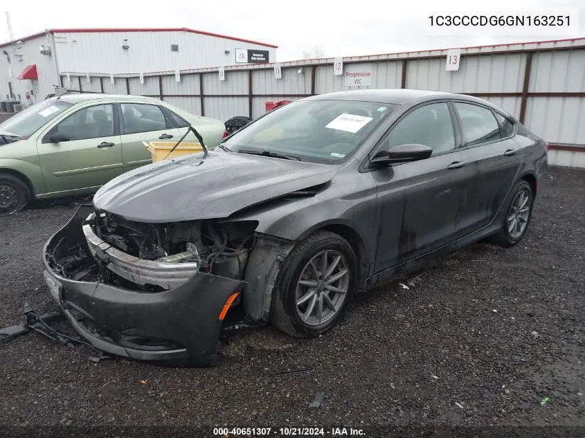 2016 Chrysler 200 S VIN: 1C3CCCDG6GN163251 Lot: 40651307