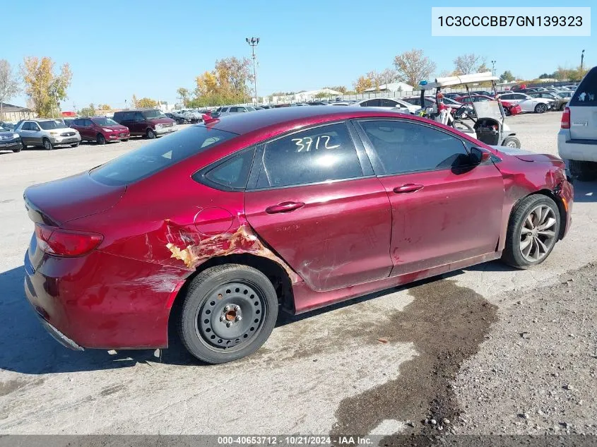 2016 Chrysler 200 S VIN: 1C3CCCBB7GN139323 Lot: 40653712