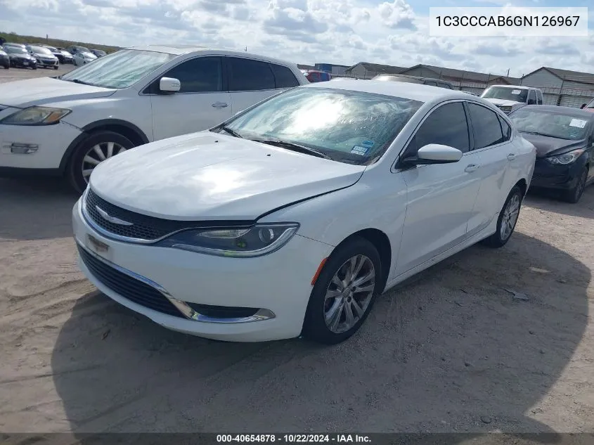 2016 Chrysler 200 Limited VIN: 1C3CCCAB6GN126967 Lot: 40654878