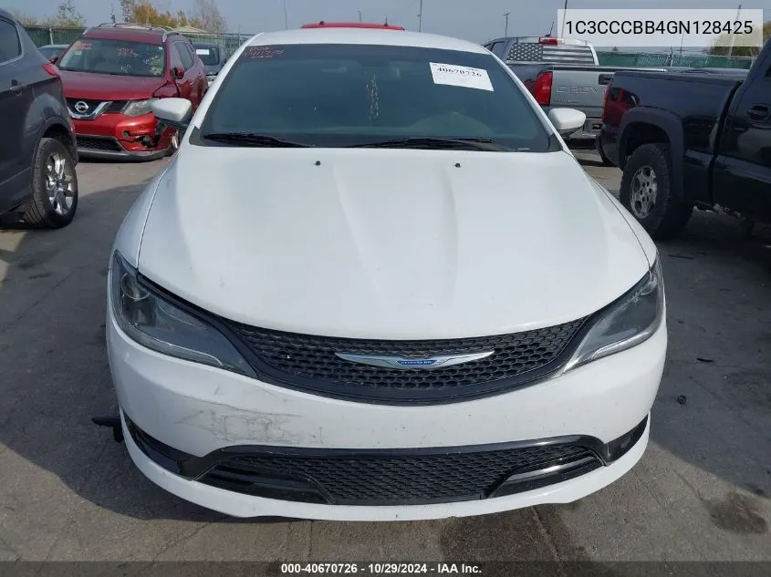 2016 Chrysler 200 S VIN: 1C3CCCBB4GN128425 Lot: 40670726