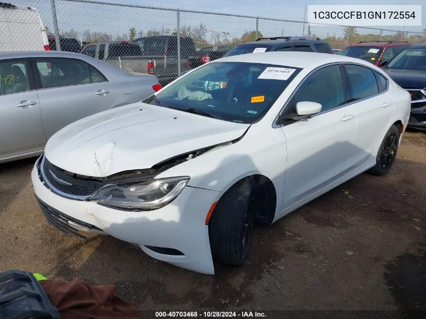 2016 Chrysler 200 Lx VIN: 1C3CCCFB1GN172554 Lot: 40703468