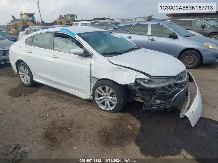 2016 Chrysler 200 Limited VIN: 1C3CCCAB5GN187713 Lot: 40716392