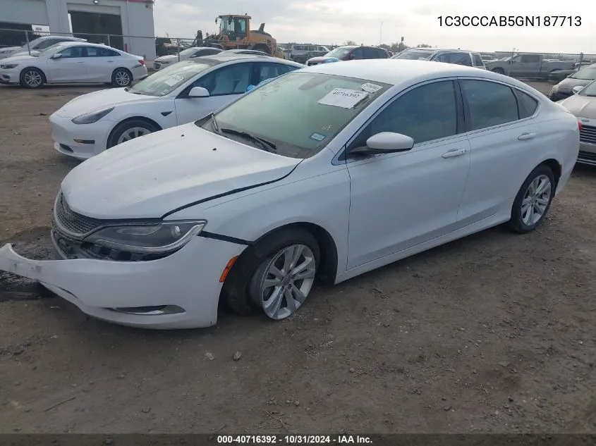 2016 Chrysler 200 Limited VIN: 1C3CCCAB5GN187713 Lot: 40716392