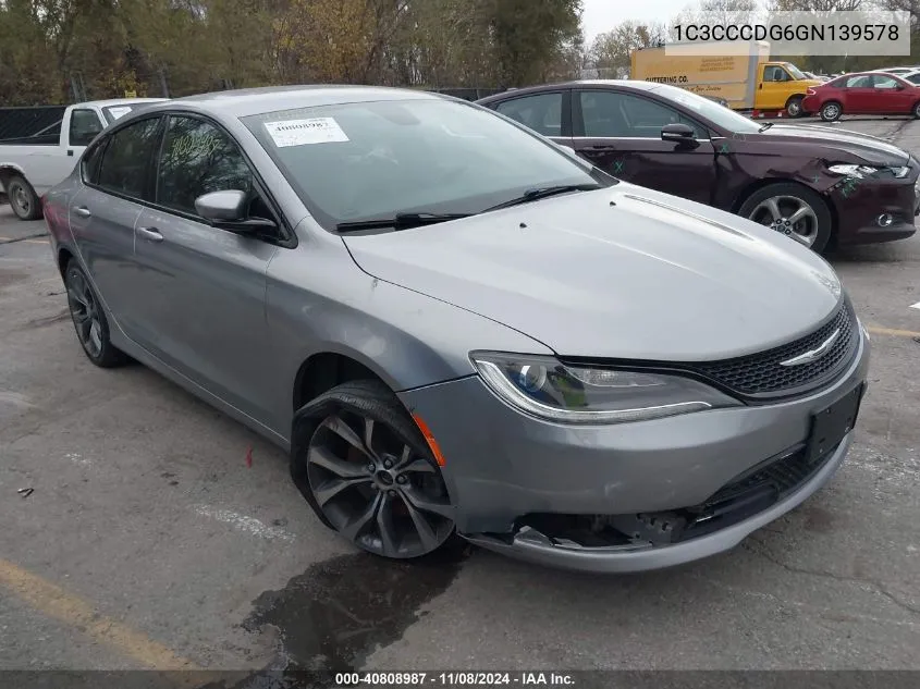 2016 Chrysler 200 S VIN: 1C3CCCDG6GN139578 Lot: 40808987