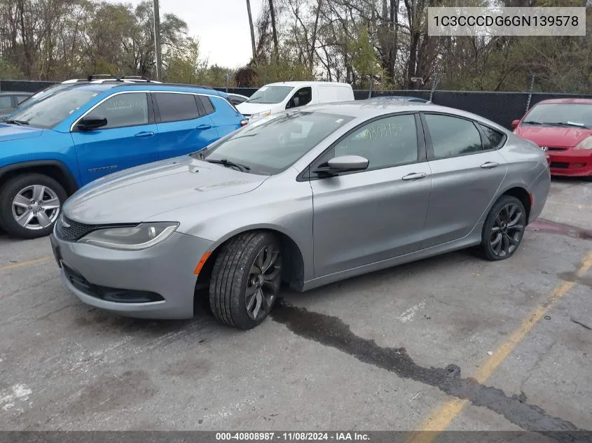 2016 Chrysler 200 S VIN: 1C3CCCDG6GN139578 Lot: 40808987