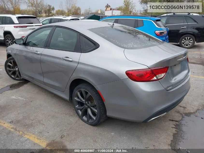 2016 Chrysler 200 S VIN: 1C3CCCDG6GN139578 Lot: 40808987