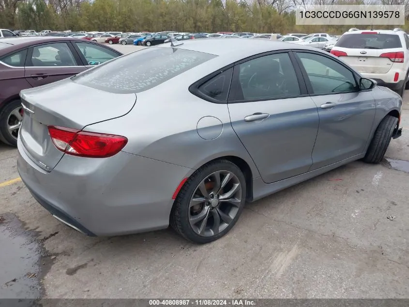 2016 Chrysler 200 S VIN: 1C3CCCDG6GN139578 Lot: 40808987