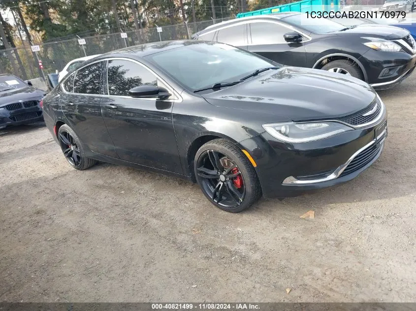 2016 Chrysler 200 Limited VIN: 1C3CCCAB2GN170979 Lot: 40821499