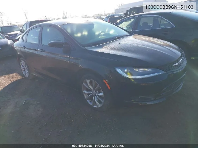 2016 Chrysler 200 S VIN: 1C3CCCBB9GN151103 Lot: 40824298