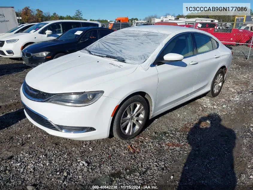 2016 Chrysler 200 Limited Platinum VIN: 1C3CCCAB9GN177086 Lot: 40842230