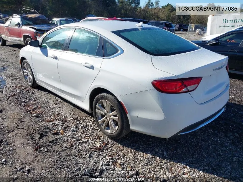 2016 Chrysler 200 Limited Platinum VIN: 1C3CCCAB9GN177086 Lot: 40842230