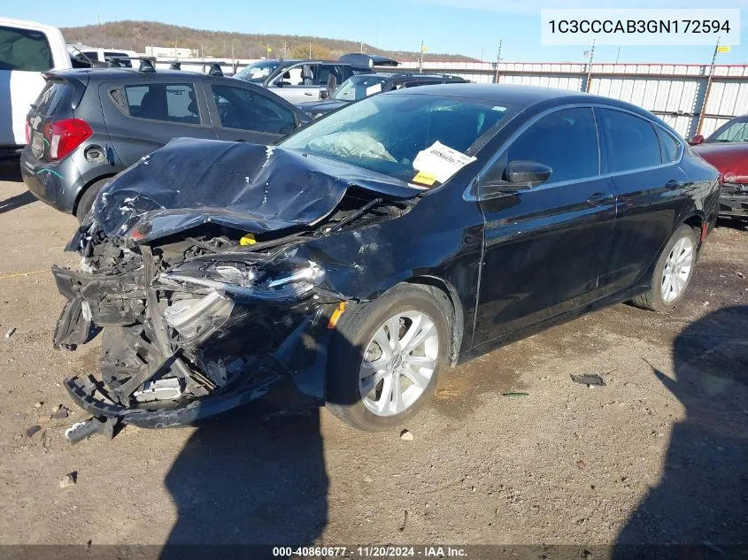 2016 Chrysler 200 Limited Platinum VIN: 1C3CCCAB3GN172594 Lot: 40860677