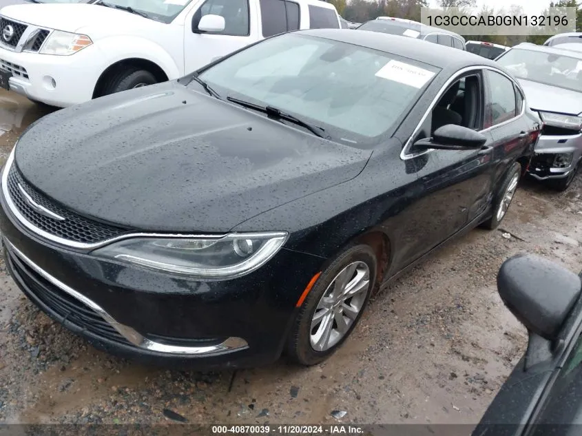 2016 Chrysler 200 Limited VIN: 1C3CCCAB0GN132196 Lot: 40870039